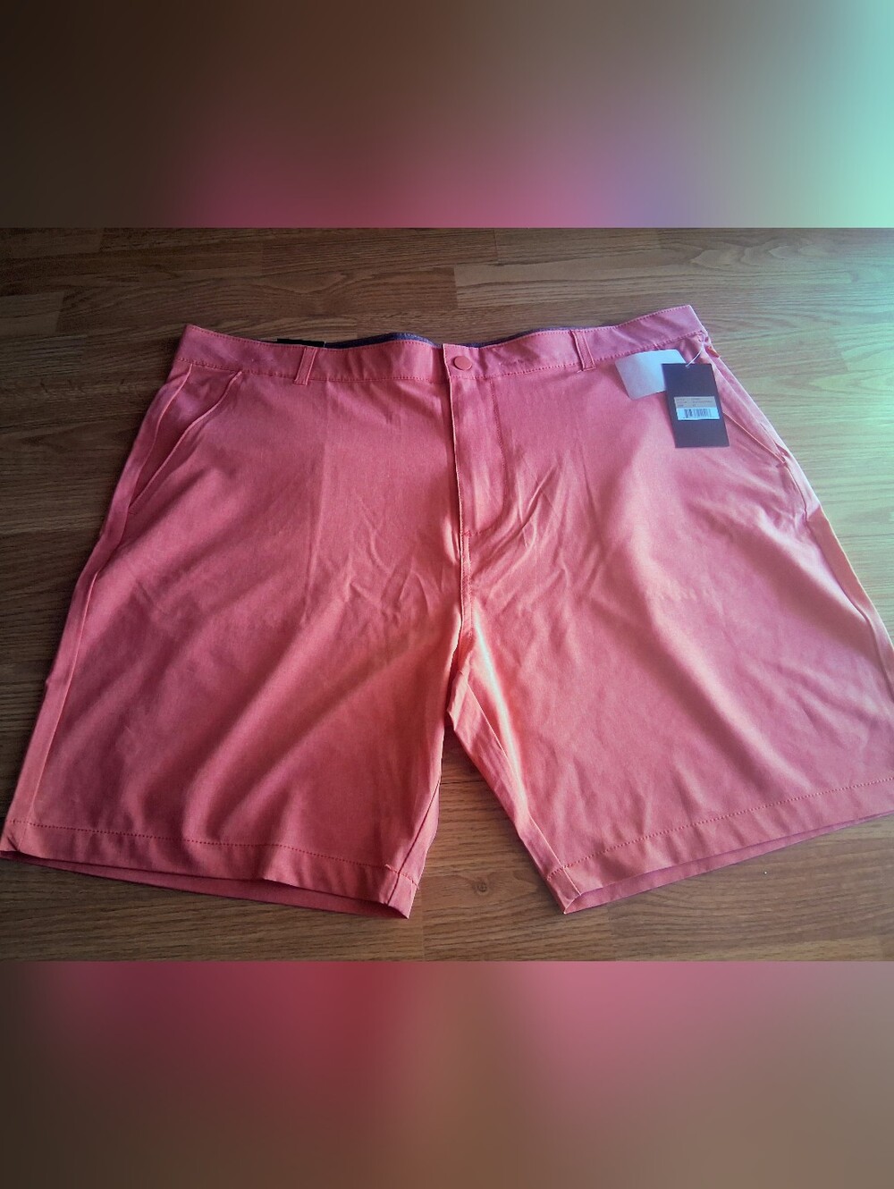 NWT Iron Eagle, Mens Gilf Style Shorts In Coral, Sz 42, 44